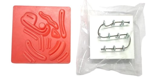 Almohadilla de sutura laparoscópica Kit de sutura de silicona y rosca para Endo Trainer 2 piezas - Imagen 7 de 7