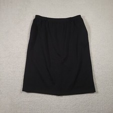 Vintage Alfred Dunner Skirt Women's 34 Black Pull On Midi Elastic Waist Pleat