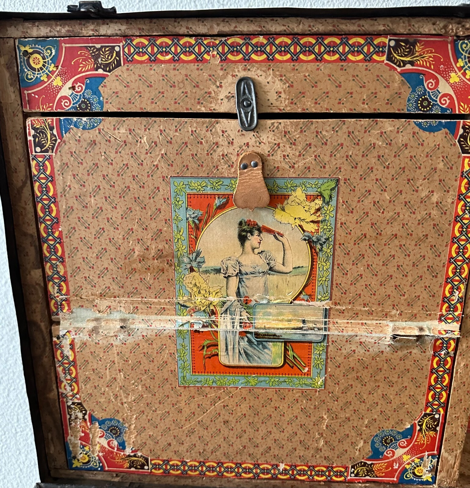 Antique Victorian Domed Steamer Trunk Alligator embossed 1880 Pirate chest