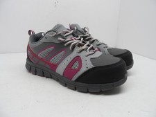Aggressor Women's Steel Toe Steel Plate Safety Athletic Shoe Gray Pink Size 7.5M