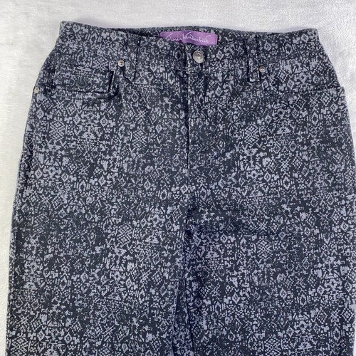 GLORIA VANDERBILT Jeans Womens 4 Amanda Graphic Print Black Gray Southwest Vibe - Picture 2 of 22
