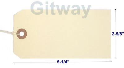 AVIDITI 1000- 5 1/4" x 2 5/8" Size 6 Manila Inventory Shipping Hang Tags with String