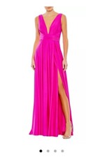 Mac Duggal Ieena Satin V-Neck Gown Size 08