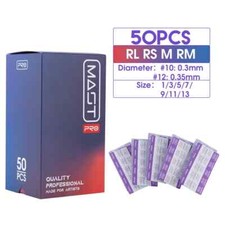 50pcs/Box RL/RS/RM/M Sterilized Cartridge Needles Permanent Tattoo 0.3mm/0.35mm