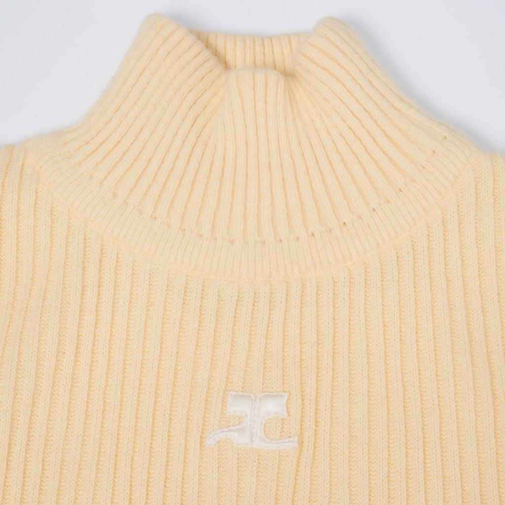 Courreges Paris Yellow Mock Turtleneck Sweater Wo… - image 2