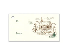 50 ~CABIN & CANOE ~ HANG TAGS RUSTIC WOODS PINES PRICE TO FROM GIFT TAG NATURE