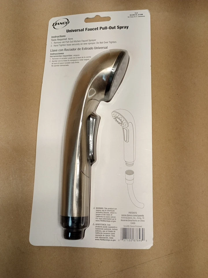 Cabezal pulverizador de cocina extraíble Danco 10409, níquel cepillado Foto 2 de 4