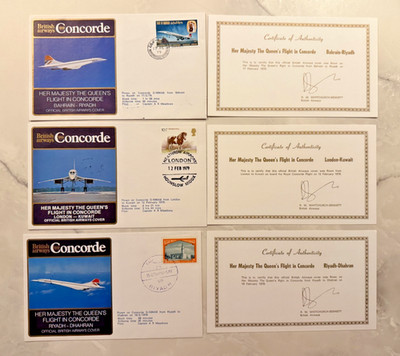 Concorde Ersttagsbriefe Her Majesty The Queens Flight 1979 x3