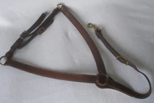 TUCKER Premium Double Stitched BROWN Leather BREAST COLLAR~HORSE Size~BRASS