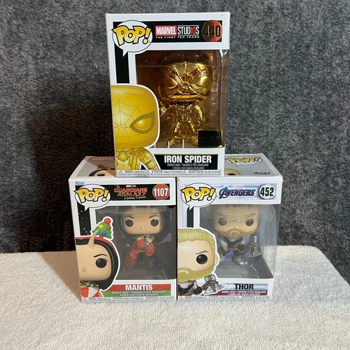 Funko POP Marvel Figurine Bundle Lot of 3 #440 #1107 #452 Mantis Thor Spider-Man