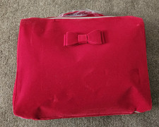 Estee Lauder Red Velvet Cosmetic Makeup Bag Train Case