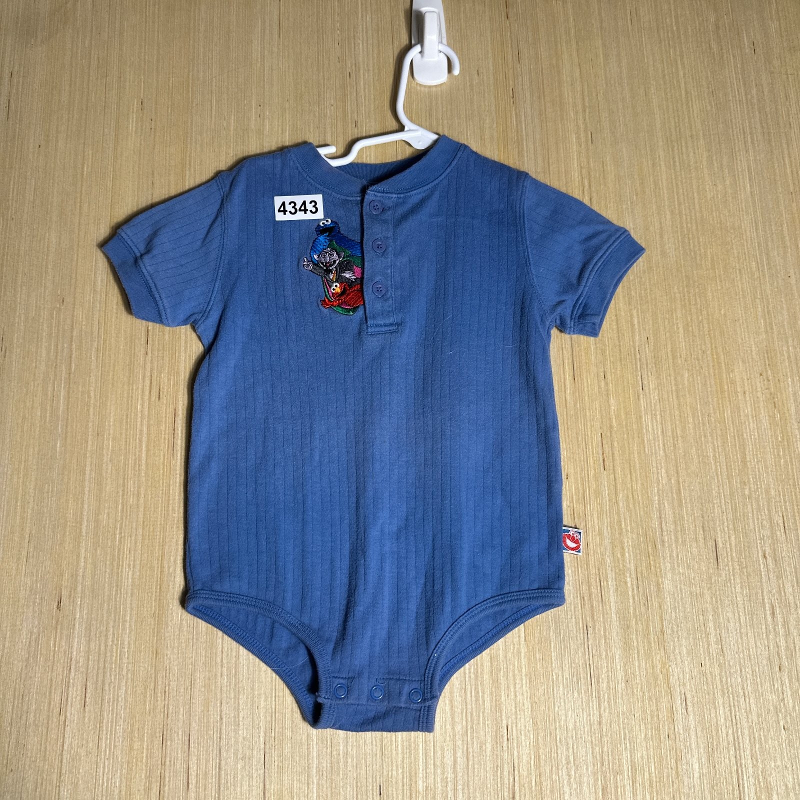 Body Vintage Y2K Plaza Sésamo Snap Niños 24 Meses Azul Cuenta Drácula
