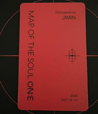 BTS MAP OF THE SOUL ON:E blu-ray photocard Photo card PC one