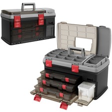 5 Layers Fishing Tackle Box w/ Dividers  Top Storage 3 Removable Utility Boxes