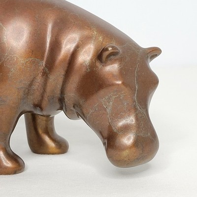 Loet Vanderveen Bronze Gold Tail Hippopatomus Hippo Sculpture
