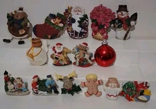 Lot Of 14 Christmas Refrigerator Magnets Santa Snowmen Poinsettia People More