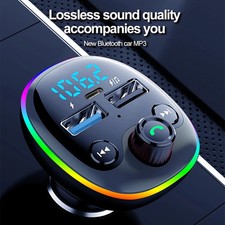 Bluetooth Car FM Transmitter PD Type-C Car Adapter Dual USB Fast Charger