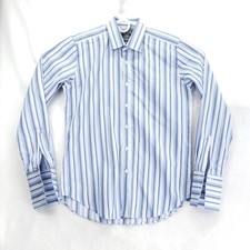 Charles Tyrwhitt Dress Shirt Mens 16 36/37 Blue Stripe Slim Fit Long Sleeve