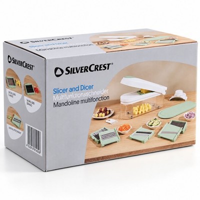 SILVERCREST Multifunktionsschneider mit 6 Einsätzen Gemüsehobel Slicer Dicer NEU