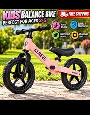 SEREED Kids Balance Bike with No Pedals , Training Balance Bike In Pink