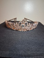 Princess Headband for Women, Princess Crown Quinceanera Headpieces rose gold
