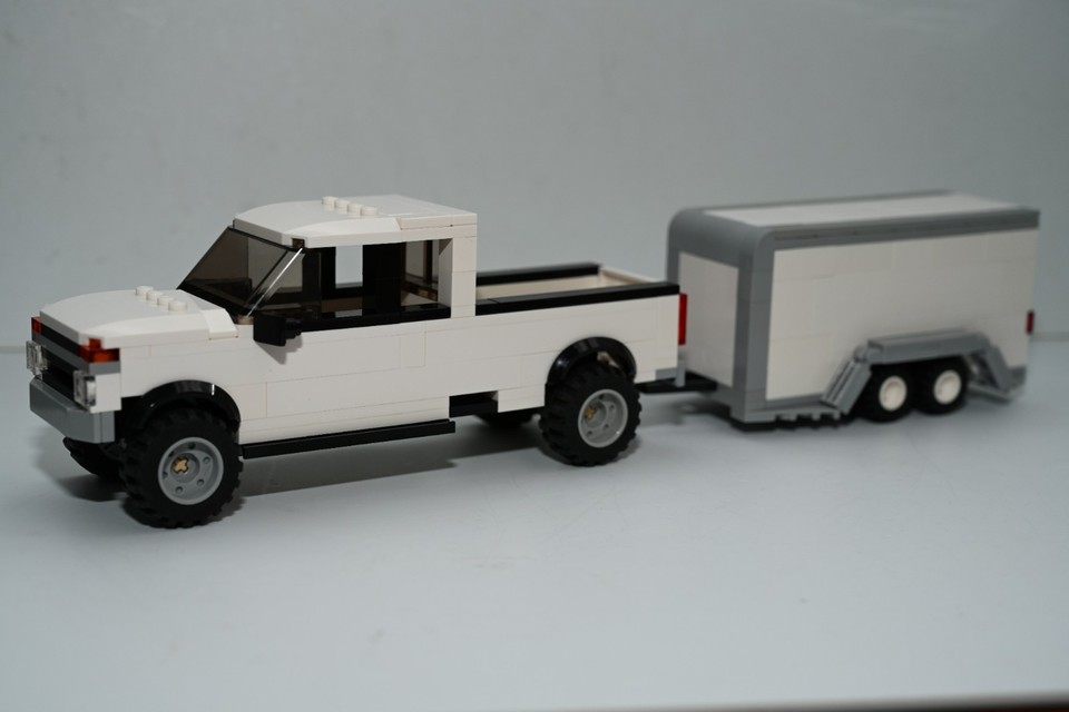 Pickup Truck Trailer enclosed Custom Model compatible Built with LEGO ...