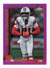 2025 Topps Football Chrome Denzel Ward Pink Refractor /250 #74 Cleveland Browns