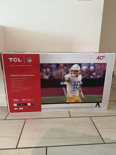 TCL 40" inch S CLASS 1080P FHD HDR LED SMART Black TV WITH GOOGLE 43S350G w/legs - Picture 1 of 2