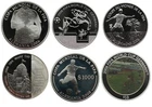 Silver World Cup Bundle - 6 Different Football Coins = 150.88 Grams AG