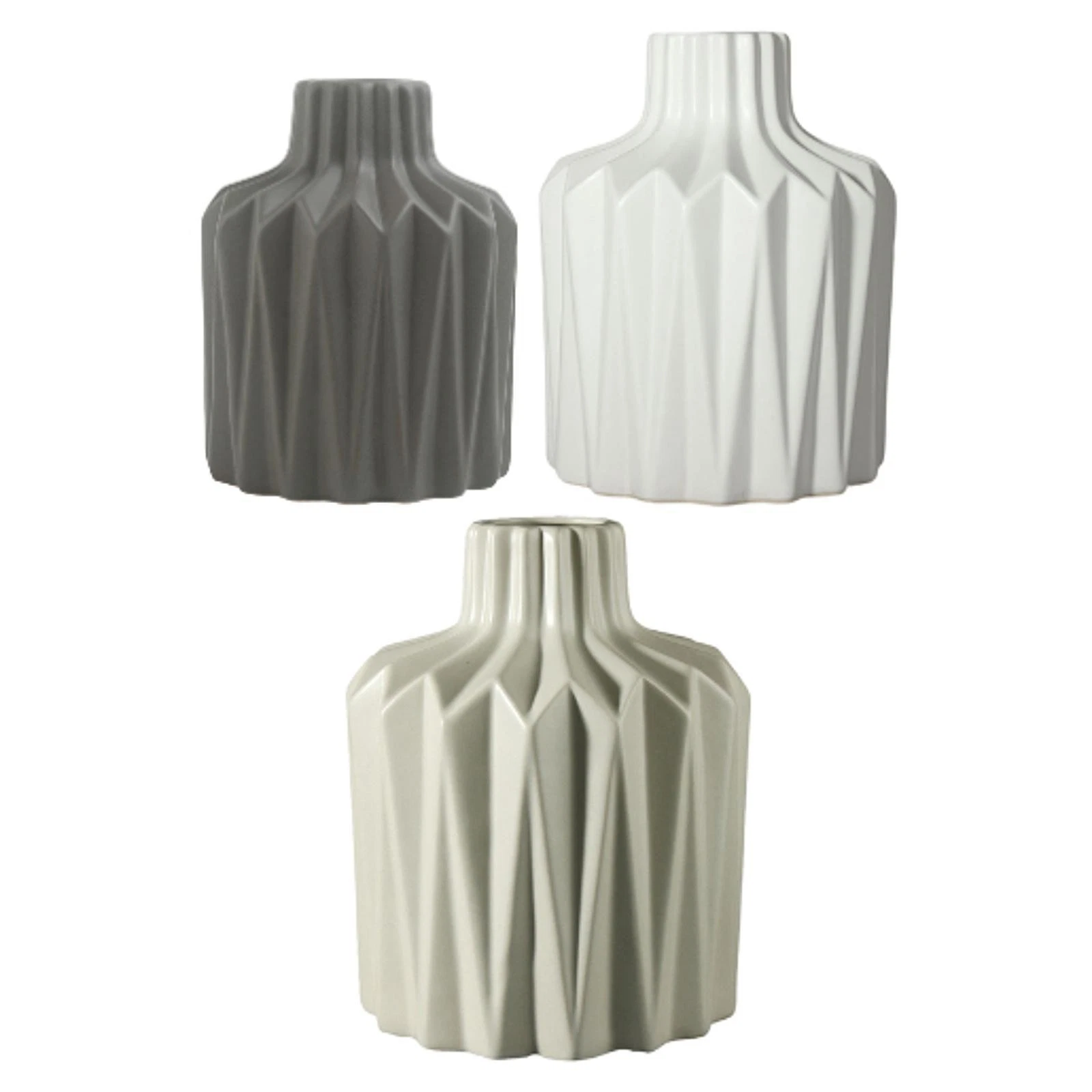 Geometric Ceramic Vase Pot Desktop Ornament Flower Arrangement Holder Shelf