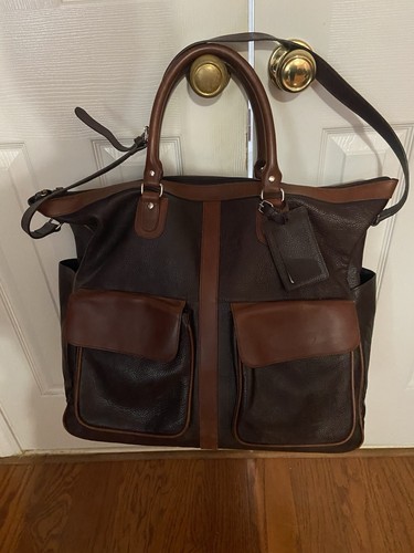 M. LONDON Vintage Leather Satchel Shoulder Travel Carry-on Bag