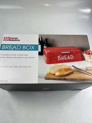HOME BASICS RETRO BREAD BOX Red