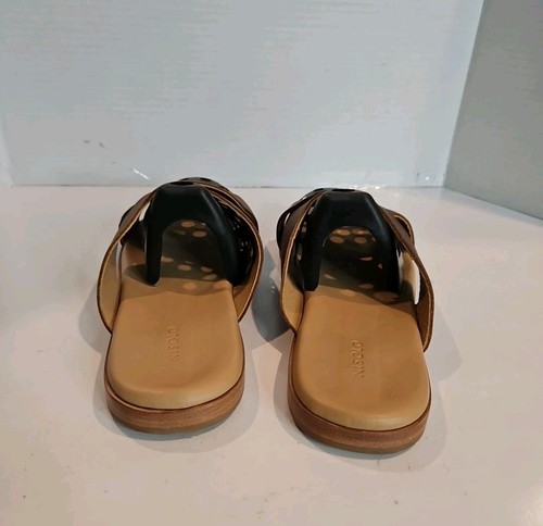 Nisolo Men's 11.5 Dante Criss Cross Brown Leather Slide Slip On Sandals Casual - Picture 4 of 8