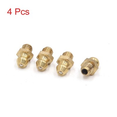 4 Stk. Messing M6 x 1mm Gewinde Gerade Schmiernippel Nippel passend für Auto