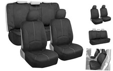 SpillGuard Waterproof Car Seat Covers, Front and Rear Full Set Gray Stitching