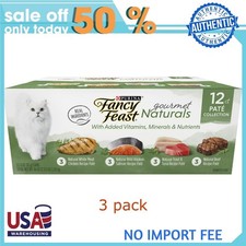 Purina Fancy Feast Gourmet Naturals Chicken Salmon Trout  Tuna Beef Pate 36ct