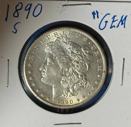 1890-S    Uncirculated  Morgan Silver Dollar.