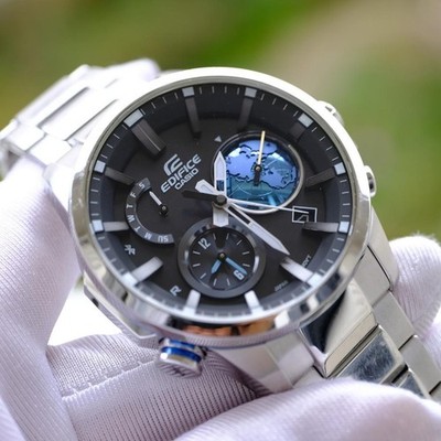 CASIO EDIFICE EQB 600D 1AJF Solar Stainless Steel Chronograph Date Watch