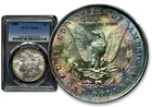 1886 $1 Morgan Silver Dollar - PCGS MS65 - Blue/Purple Toning  C1016