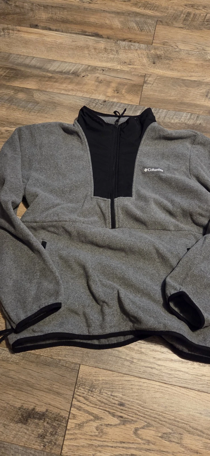 Mens Columbia Half Zip Fleece Pullover Grey Size Large