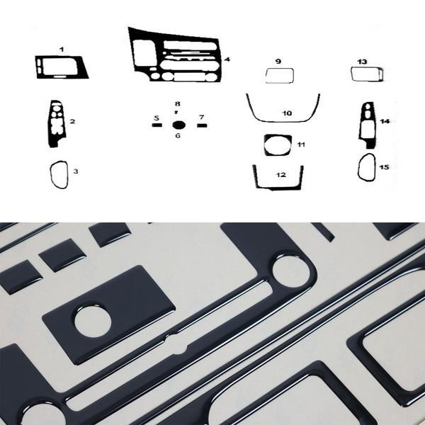 Innenraum Dekor Cockpit FüR Honda Civic 2005-2011 Piano Schwarz Optik 15Tlg-image