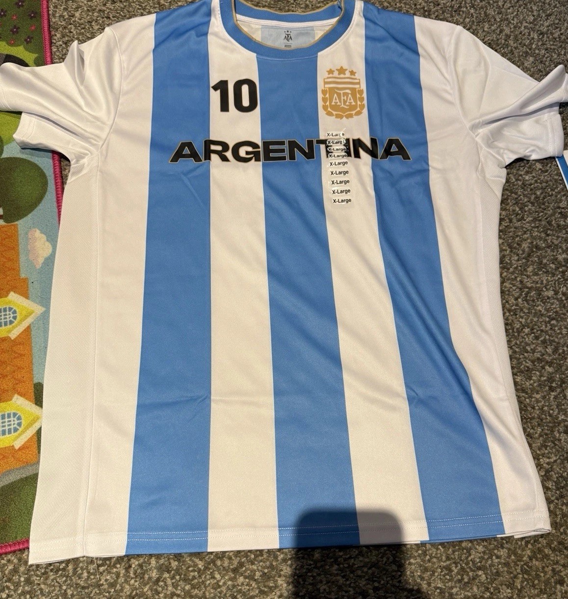 Lionel Messi AFA Officially Licensed Argentina #10 Jersey Men Size XL Blue/White