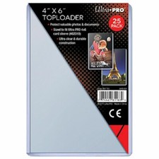 Pack of 25 Ultra Pro 4x6 Clear Hard Rigid Top Loaders New