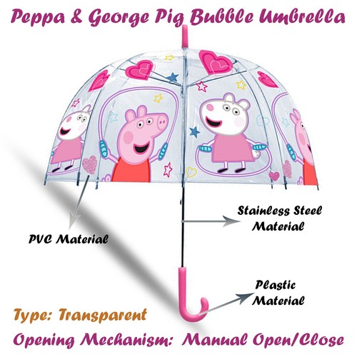 Girls Windproof Bubble Umbrellas, Kids Wipeable Brolly School Gift for 3-7Year - Picture 5 of 69