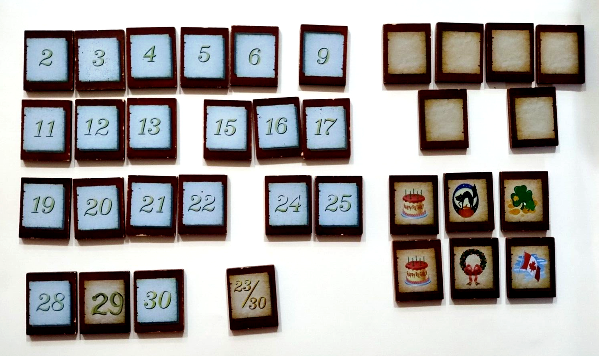 THOMAS KINKADE PERPETUAL CALENDAR TILE REPLACEMENTS WOOD , SOLD AS