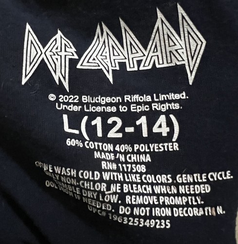Def Leppard Vintage Look Tshirt Jugend Große L 12-14 schwarz - Bild 5 von 7