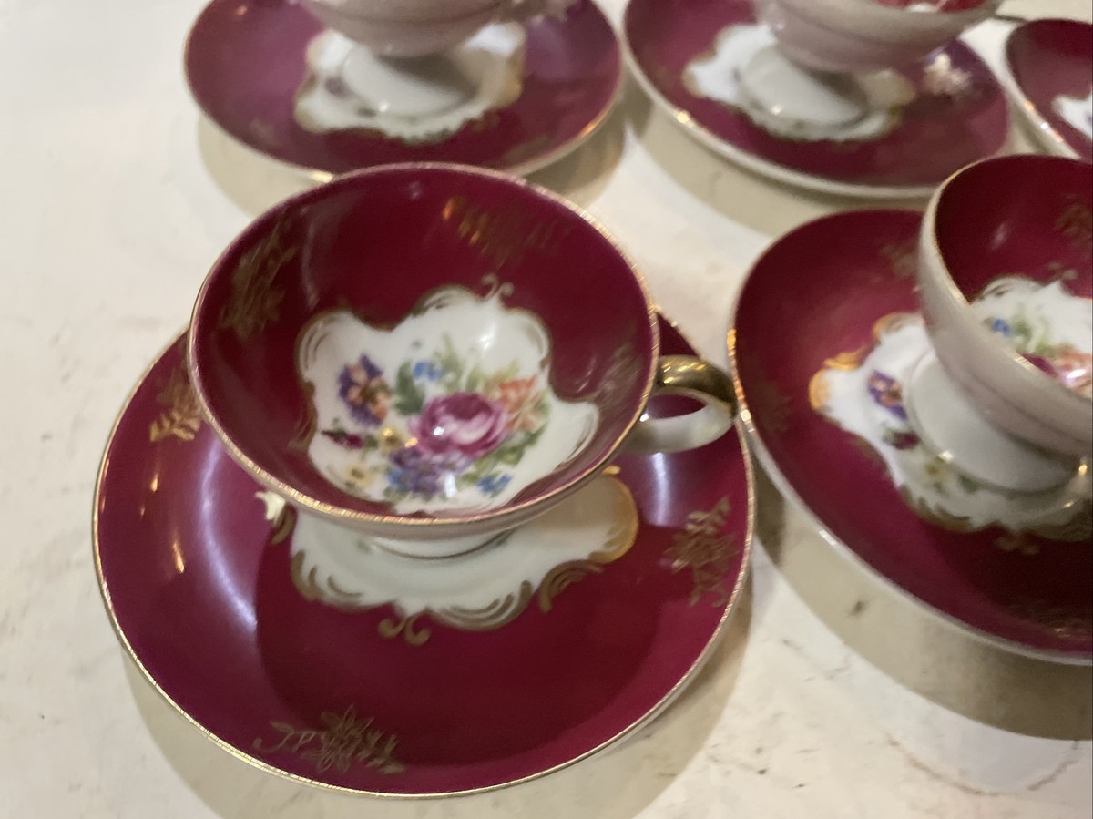 6 Vintage Thames Hand painted Japan Tea Cups And Saucers 3170 | eBay