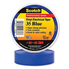 Scotch 35, Blue, 1/2" x 20', Vinyl Coding Electrical Tape, 102403