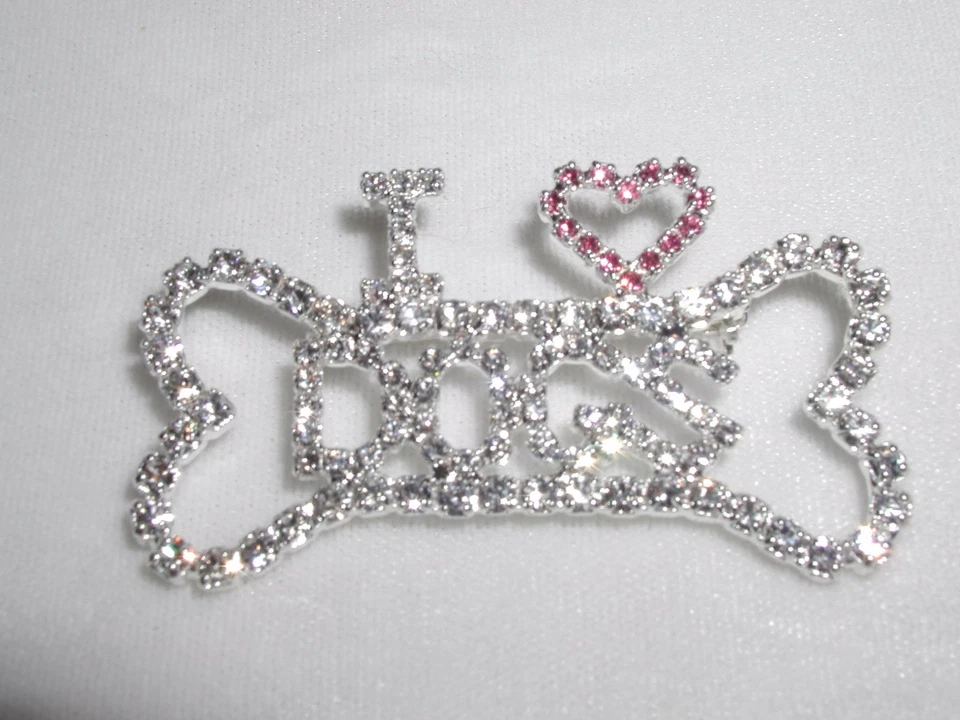 PIN HUESO PERRO BROCHE CRISTAL AUSTRIACO NAVIDAD / SAN VALENTÍN REGALO DE LOS PERROS! Foto 2 de 2