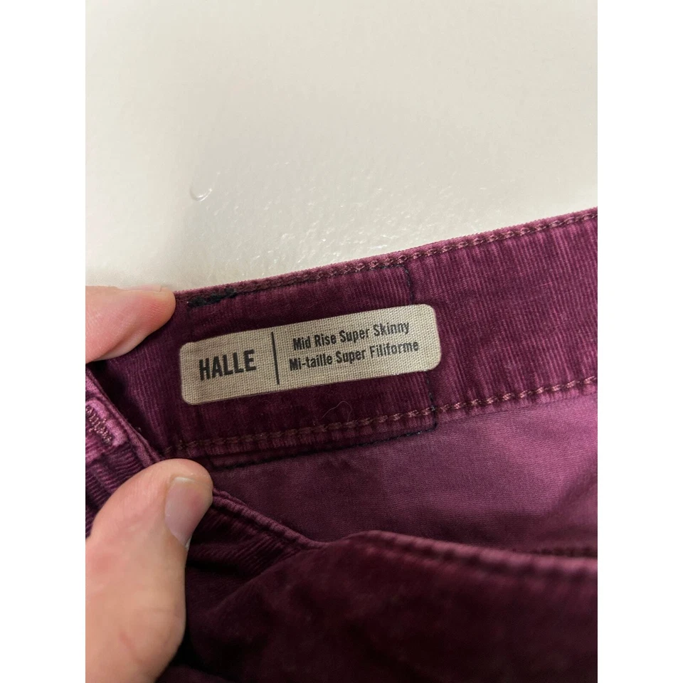 True Religion Halle Cordón Elástico Ivy League Pana Granate Mujer Talla 32 Foto 4 de 4